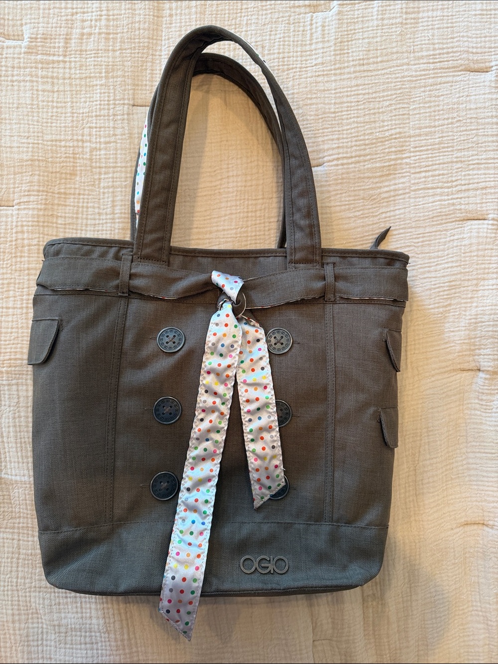 OGIO Canvas Messenger Bag Brown Laptop Tablet Satchel Organizer